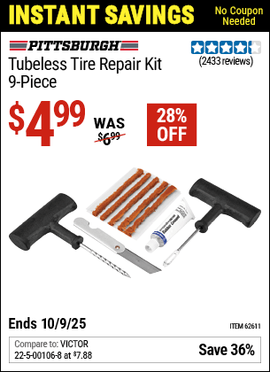 Harbor Freight Coupons, HF Coupons, 20% off - PITTSBURGH AUTOMOTIVE Tubeless Tire Repair Kit 