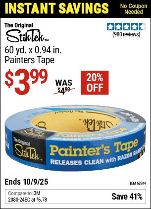 Harbor Freight Coupons, HF Coupons, 20% off - 60 Yd. X 0.94