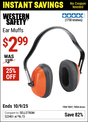 Harbor Freight Coupons, HF Coupons, 20% off - Industrial Ear Muffs