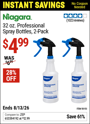 Harbor Freight Coupons, HF Coupons, 20% off - 32 oz. Professional Spray Bottle, 2 Pk.