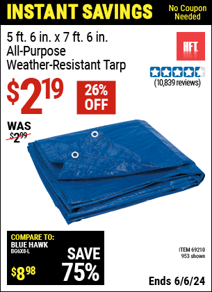 Harbor Freight Coupons, HF Coupons, 20% off - Free All Purpose Tarp with Purchase through 3/1/20