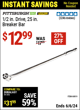 Harbor Freight Coupons, HF Coupons, 20% off - Pittsburgh Pro 1/2