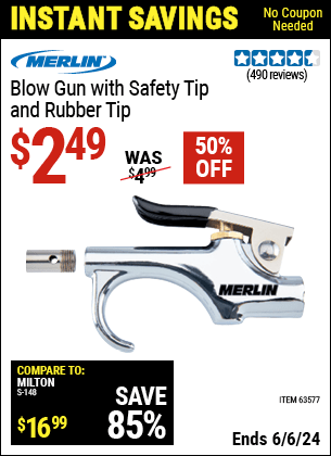 Harbor Freight Coupons, HF Coupons, 20% off - Blow Gun with Safety Tip and Rubber Tip