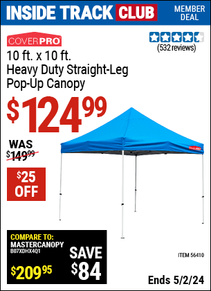 Harbor Freight Coupons, HF Coupons, 20% off - 10ft.x10ft. Heavy Duty Straight Leg Pop-up Canopy