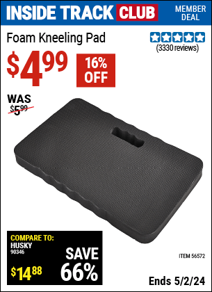 Harbor Freight Coupons, HF Coupons, 20% off - Heavy Duty Foam Kneeling Pad for $3.99
