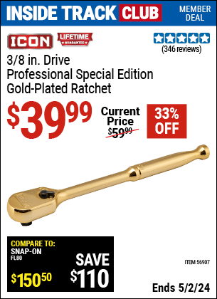 Harbor Freight Coupons, HF Coupons, 20% off - ICON 3/8 in. Drive Professional Ratchet 