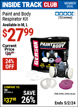 Harbor Freight Coupons, HF Coupons, 20% off - Paint & Body Respirator Kit, Large