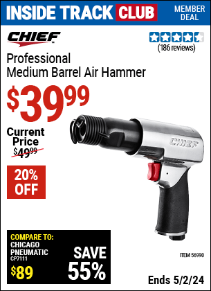 Harbor Freight Coupons, HF Coupons, 20% off - Professional Medium Barrel Air Hammer