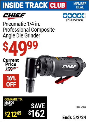 Harbor Freight Coupons, HF Coupons, 20% off - 1/4 in. Professional Composite Air Angle Die Grinder