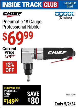 Harbor Freight Coupons, HF Coupons, 20% off - CHIEF 18 Gauge Professional Air Nibbler for $69.99