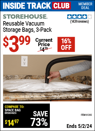 Harbor Freight Coupons, HF Coupons, 20% off - Vacuum Storage Bags Pack Of 3