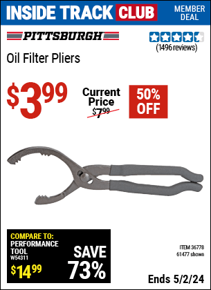 Harbor Freight Coupons, HF Coupons, 20% off - Oil Filter Pliers