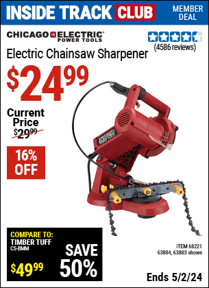 Harbor Freight Coupons, HF Coupons, 20% off - Electric Chain Saw Sharpener