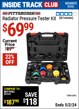 Harbor Freight Coupons, HF Coupons, 20% off - Radiator Pressure Tester Kit