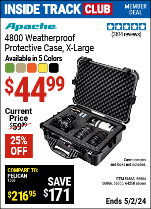 Harbor Freight Coupons, HF Coupons, 20% off - Apache 4800 Weatherproof Case
