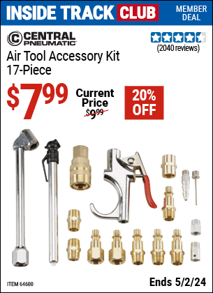 Harbor Freight Coupons, HF Coupons, 20% off - 17 Piece Air Tool Accessory Kit
