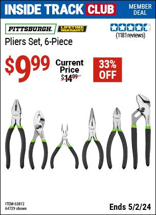 Harbor Freight Coupons, HF Coupons, 20% off - 6 Piece Pliers Set