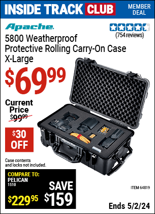 Harbor Freight Coupons, HF Coupons, 20% off - Apache 5800 Roller Carry On Case