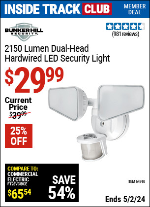Harbor Freight Coupons, HF Coupons, 20% off - 2150 Lumens Hardwired Led Security Light