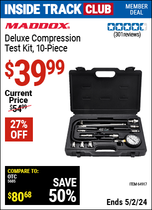Harbor Freight Coupons, HF Coupons, 20% off - 24 Piece Deuxe Compression Test Kit