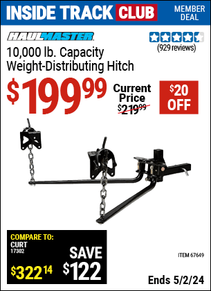 Harbor Freight Coupons, HF Coupons, 20% off - 10,000 Lb. Capacity Weight-distributing Hitch System