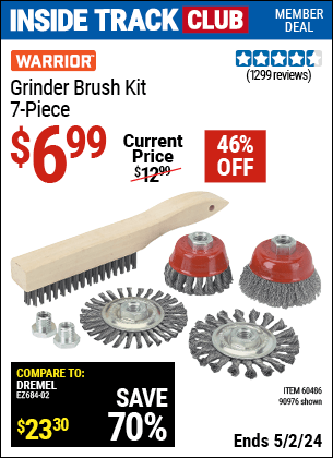 Harbor Freight Coupons, HF Coupons, 20% off - 7 Piece Grinder Brush Kit