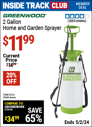 Harbor Freight Coupons, HF Coupons, 20% off - 2 Gallon Home And Garden Sprayer