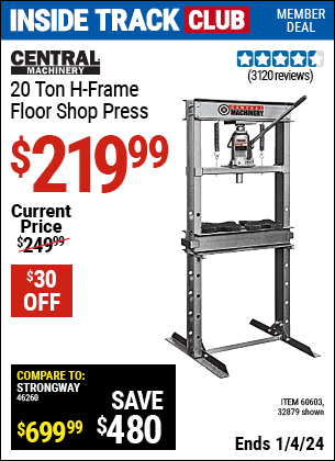 Harbor Freight Coupons, HF Coupons, 20% off - 20 Ton Shop Press