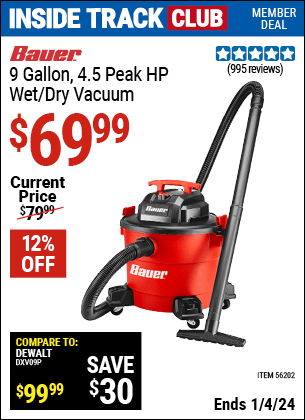Harbor Freight Coupons, HF Coupons, 20% off - 9 Gallon Wet/dry Vacuum