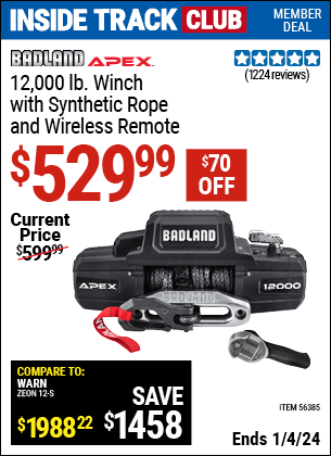 Harbor Freight Coupons, HF Coupons, 20% off - Badland Apex 12,000 Lb. Truck/suv Winch