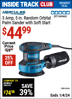 Harbor Freight Coupons, HF Coupons, 20% off - 3  Amp Corded 5 in. Variable Speed Random Orbital Sander