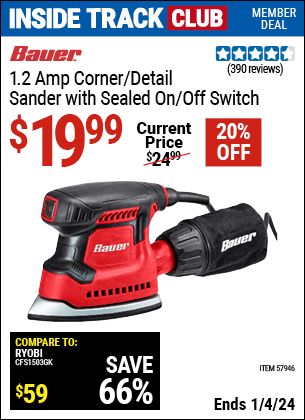 Harbor Freight Coupons, HF Coupons, 20% off - 1.2 Amp Detail Corner Sander