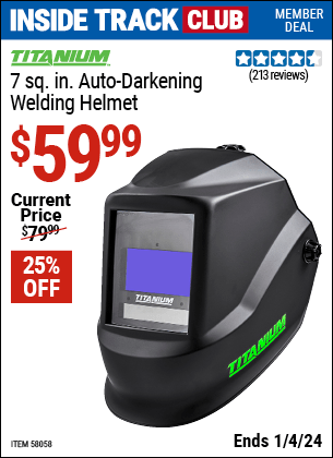 Harbor Freight Coupons, HF Coupons, 20% off - 7 sq. in. Auto Darkening Welding Helmet