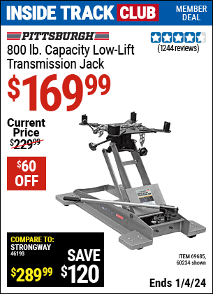 Harbor Freight Coupons, HF Coupons, 20% off - 800 Lb. Capacity Low Lift Transmission Jack