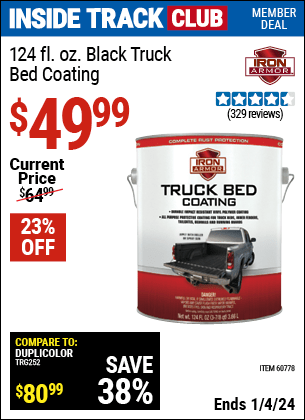 Harbor Freight Coupons, HF Coupons, 20% off - 1 Gallon Iron Armor Black Truck Bed Coating