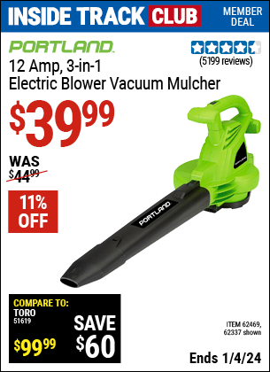 Harbor Freight Coupons, HF Coupons, 20% off - 3 In 1 Electric Blower Vacuum Mulcher
