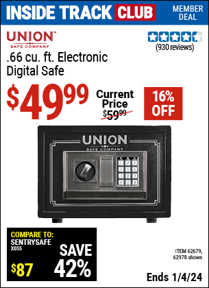 Harbor Freight Coupons, HF Coupons, 20% off - UNION SAFE COMPANY 0.71 cu. ft. Electronic Digital Safe for $49.99