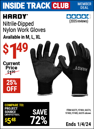Harbor Freight Coupons, HF Coupons, 20% off - Polyurethane Coated Nylon Work Gloves