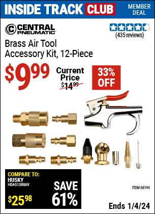 Harbor Freight Coupons, HF Coupons, 20% off - 12 Piece Professional Air Toolaccessory Kit