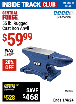 Harbor Freight Coupons, HF Coupons, 20% off - 55 Lb. Rugged Cast Iron Anvil
