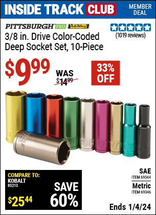 Harbor Freight Coupons, HF Coupons, 20% off - 10 Piece 3/8