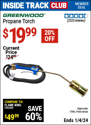 Harbor Freight Coupons, HF Coupons, 20% off - Propane Torch