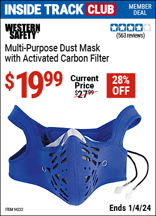 Harbor Freight Coupons, HF Coupons, 20% off - Carbon Filter Neoprene Dust Mask With Replaceable Liners