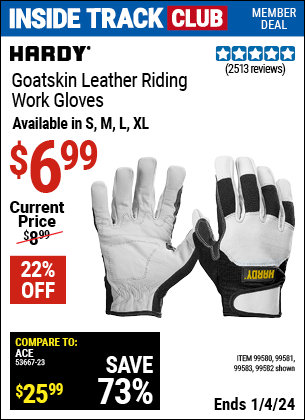 Harbor Freight Coupons, HF Coupons, 20% off - Goatskin Riding Work Gloves
