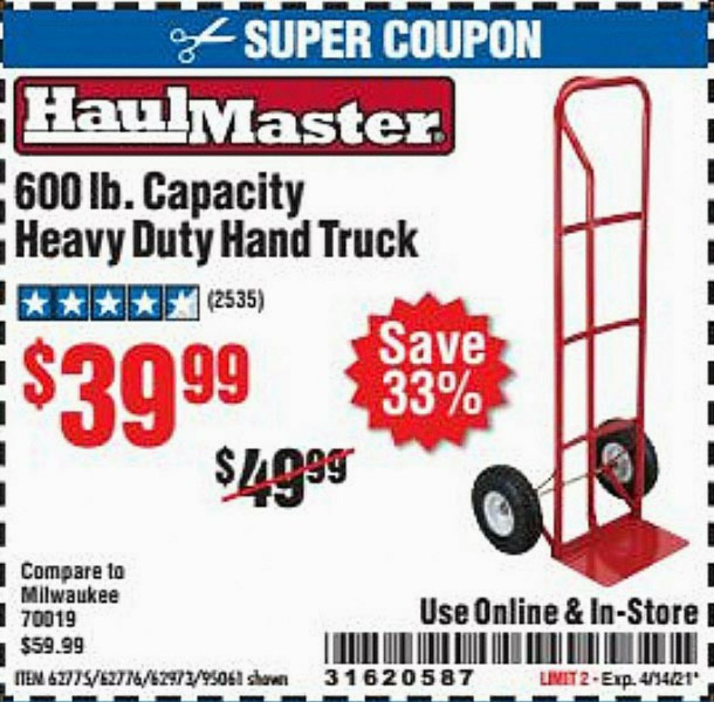 Harbor Freight Coupon, HF Coupons - Heavy Duty Hand Truck