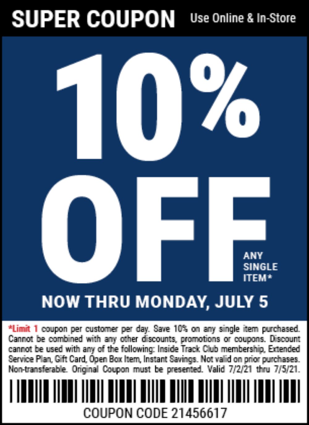 Harbor Freight Coupon, HF Coupons - 10% off no exclusions