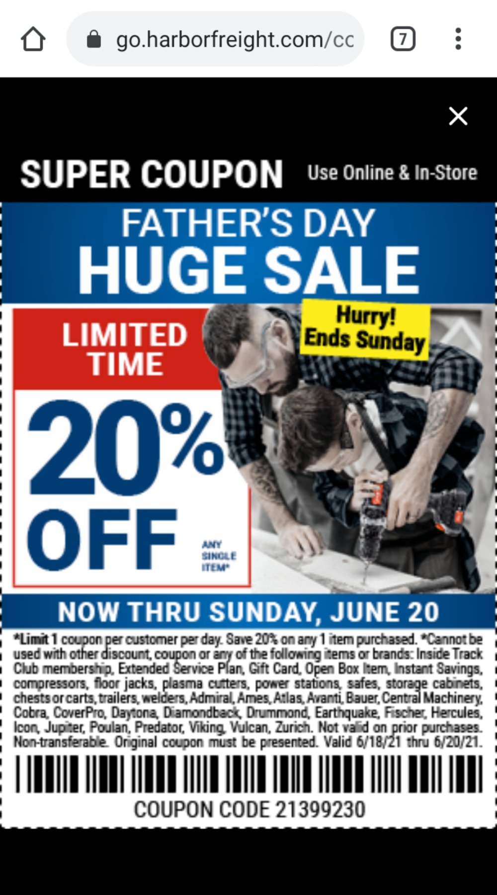 Harbor Freight Coupon, HF Coupons - 11115