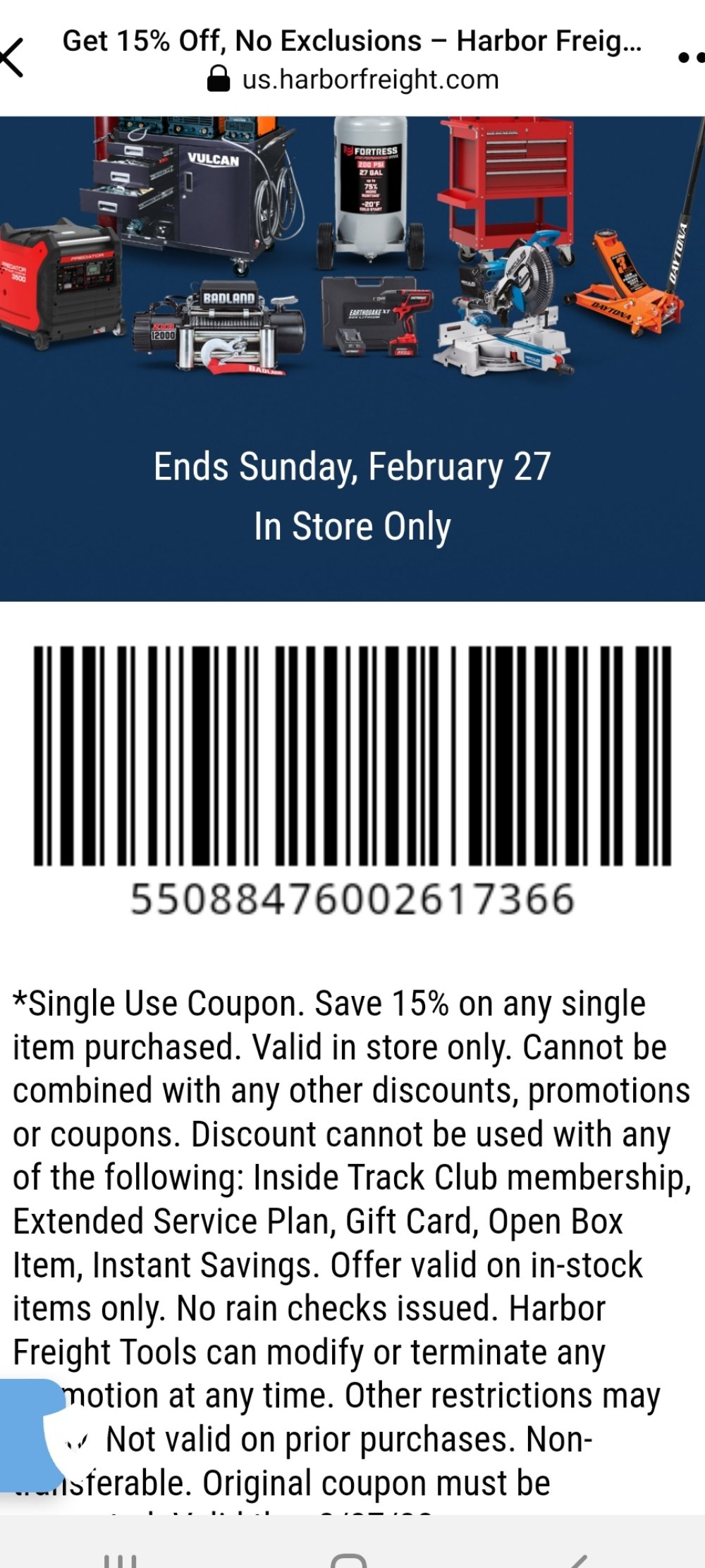 Harbor Freight Coupon, HF Coupons - 15% off